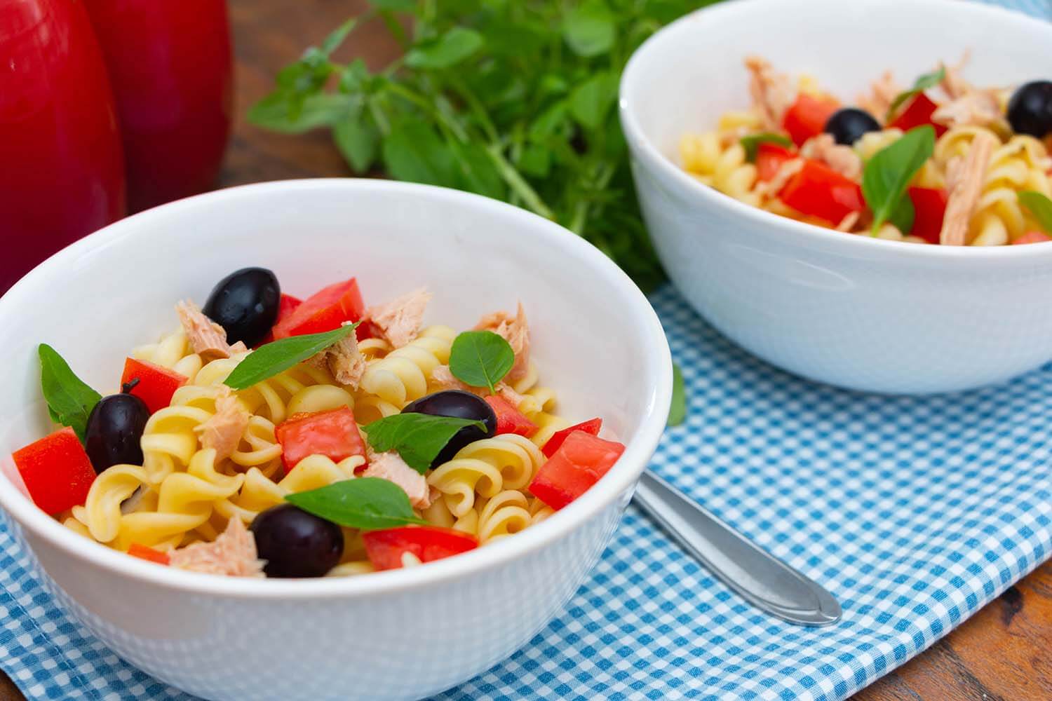 salada de macarrão parafuso